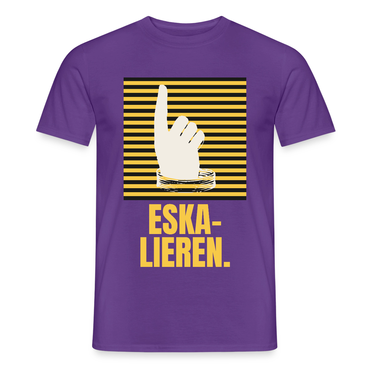 "Eskalieren." Motiv-T-Shirt für Männer, Farbe Lila