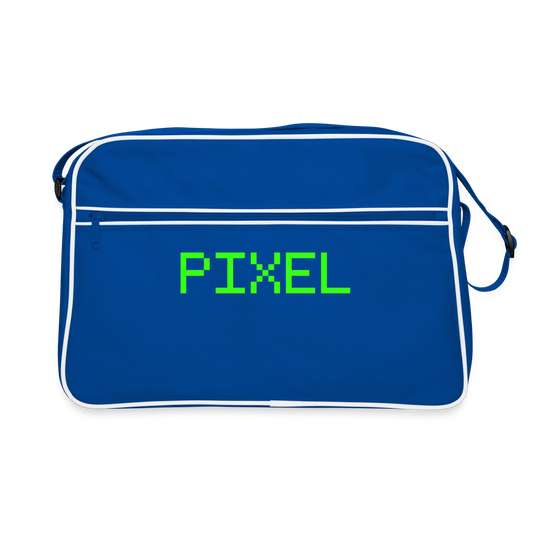 Pixel. Phosphor-Motiv Motiv-Retro-Tasche, Farbe Blau/Weiß