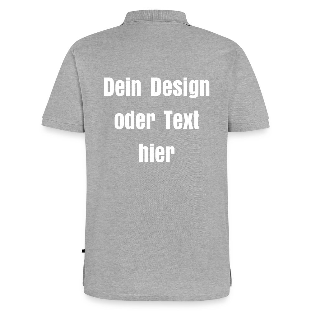 Männer Premium Bio Polo Shirt - personalisierbar - Grau meliert