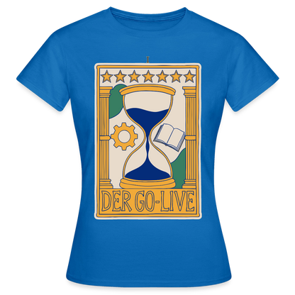 Der Go-Live. Tarot-Motiv Motiv-T-Shirt für Frauen, Farbe Royalblau