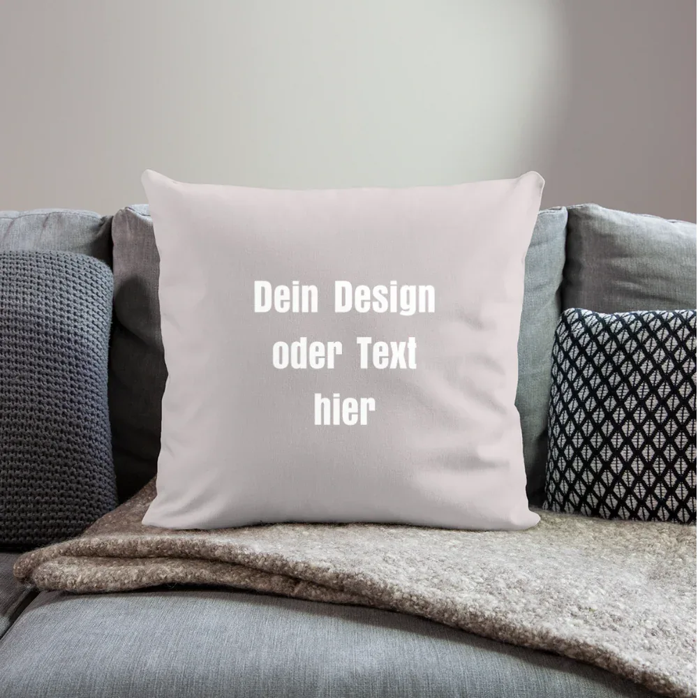 Sofakissen mit Füllung 44 x 44 cm - personalisierbar - helles Taupe