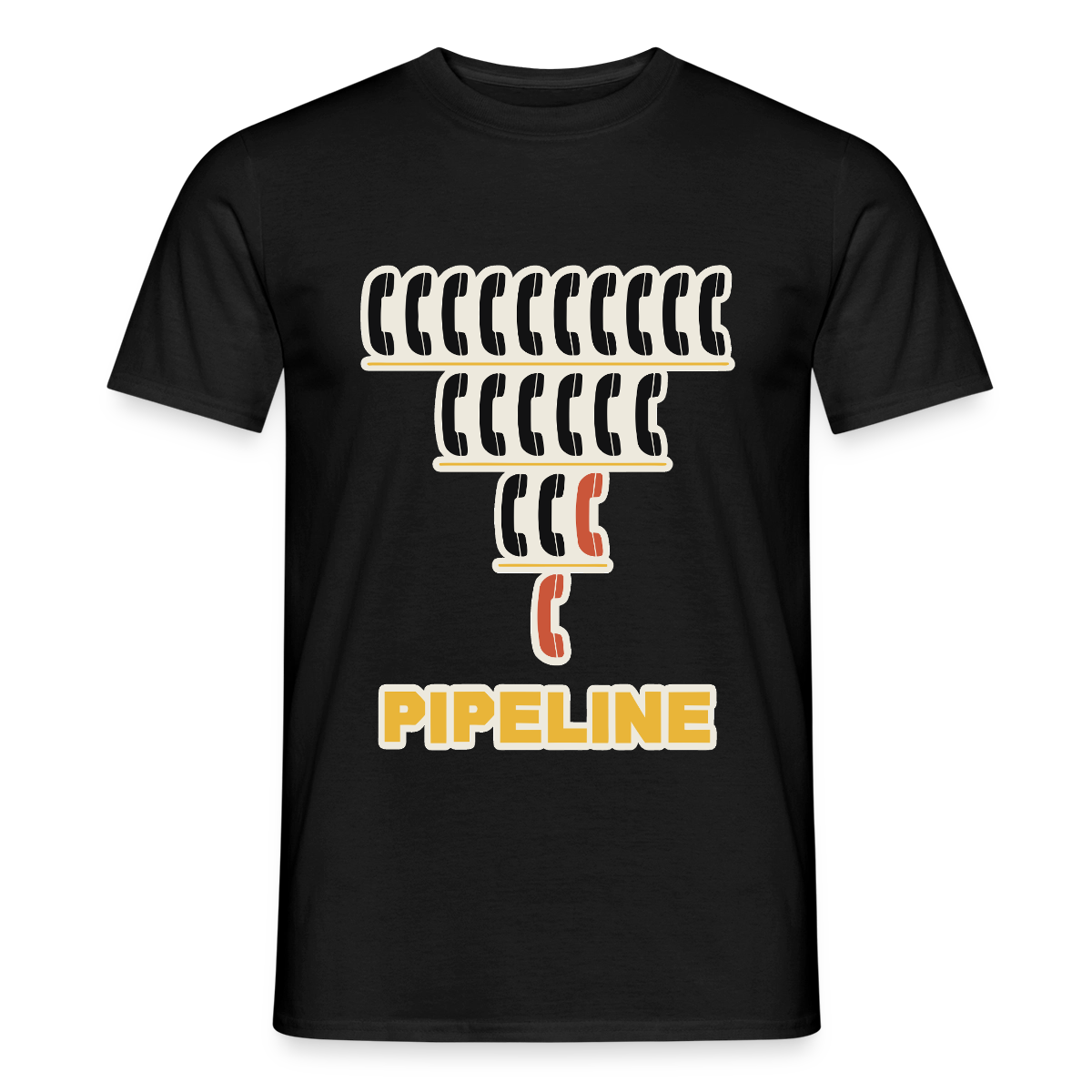 Pipeline. Isotype-Motiv Motiv-T-Shirt für Männer, Farbe Schwarz