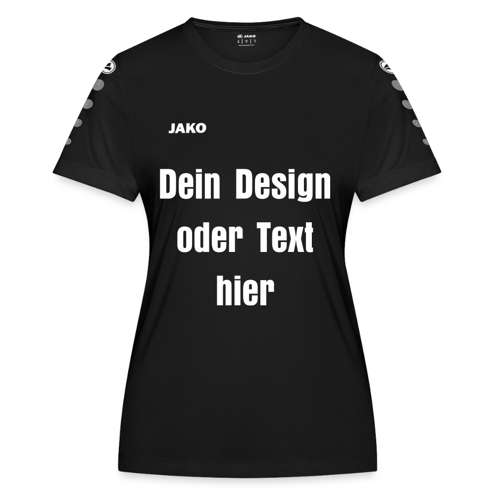 JAKO Frauen Trikot Team - personalisierbare Vorder- und Rückseite - Schwarz