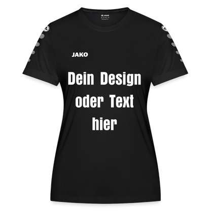 JAKO Frauen Trikot Team - personalisierbare Vorder- und Rückseite - Schwarz