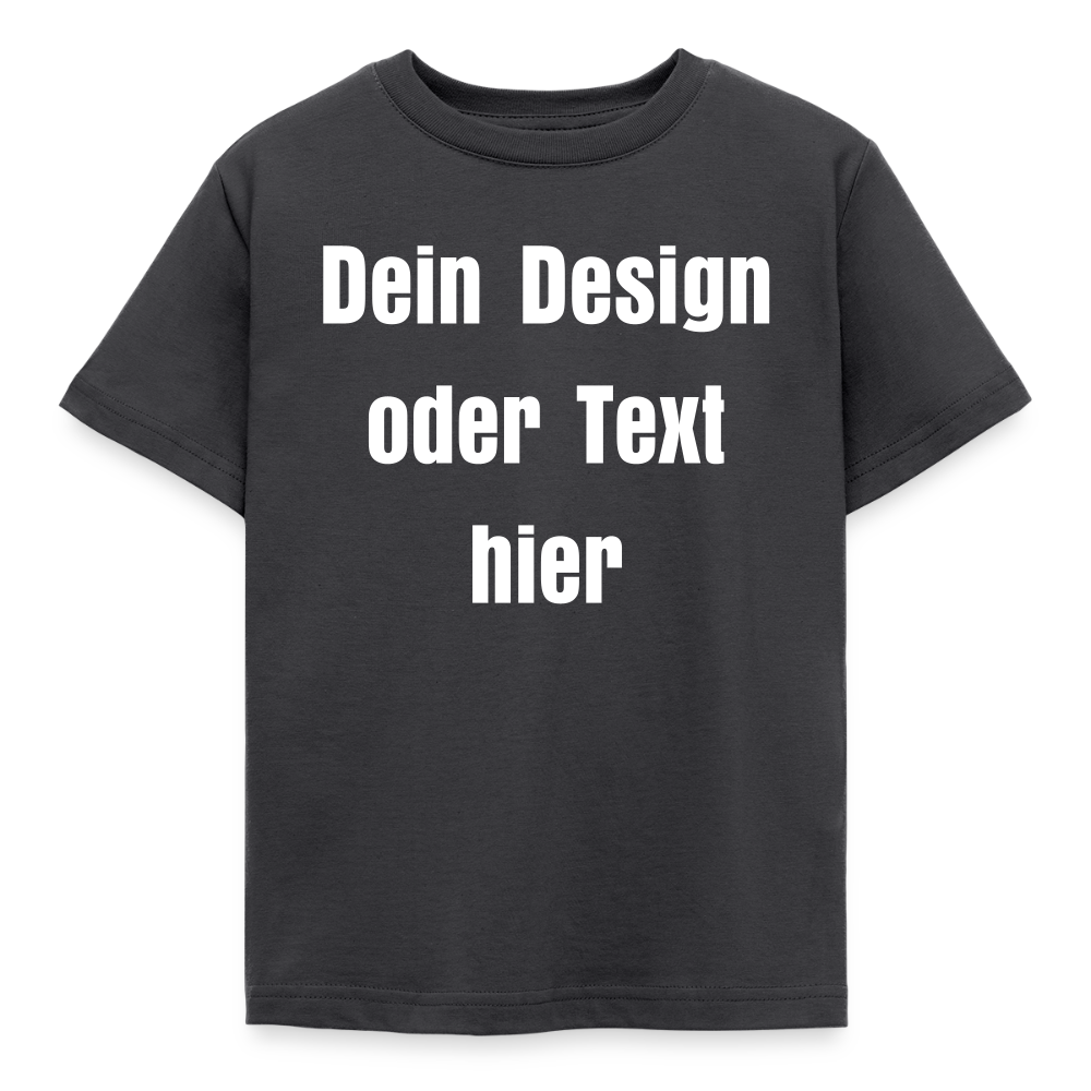 Kinder T-Shirt - personalisierbare Vorder- und Rückseite - Dunkelgrau