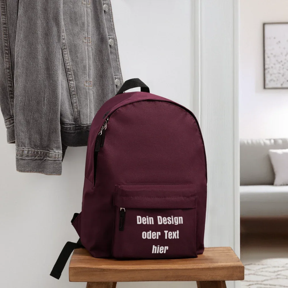Klassischer Rucksack - personalisierbar - Burgunderrot