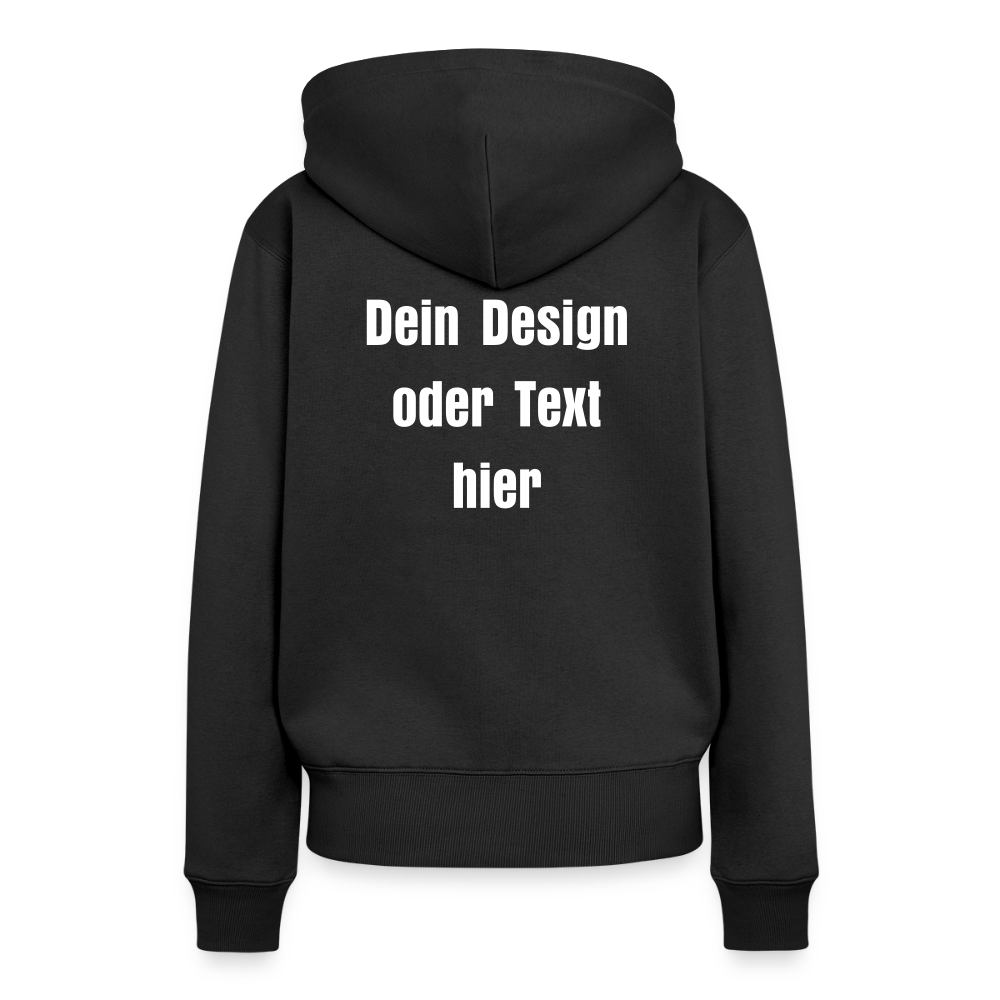 Frauen Premium Hoodie - personalisierbare Vorder- und Rückseite - Schwarz