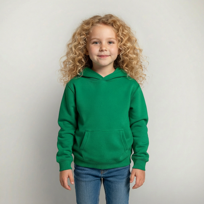 Kinder Hoodie - personalisierbare Vorder- und Rückseite - Kelly Green