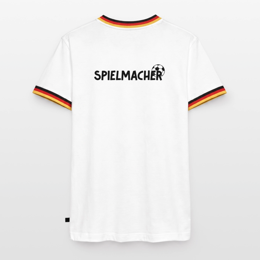 Männer T-Shirt Fussball "Spielmacher" - Weiß/Dreifarbig