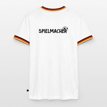 Männer T-Shirt Fussball "Spielmacher" - Weiß/Dreifarbig
