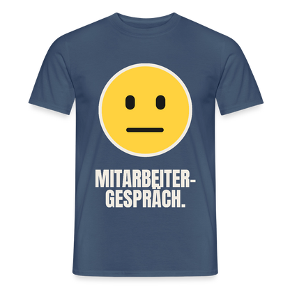 Mitarbeitergespräch. Motiv-T-Shirt für Männer, Farbe Dunkles Denimblau