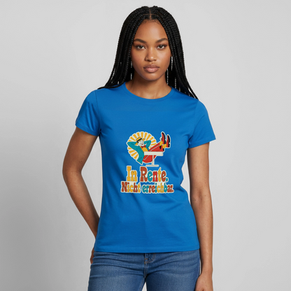 "In Rente. Nicht erreichbar. Midcentury-Motiv" Motiv-T-Shirt für Frauen, Farbe Royalblau
