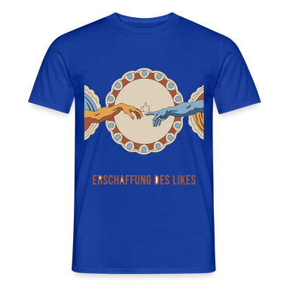 Erschaffung des Likes. Fresko-Motiv Motiv-T-Shirt für Männer, Farbe Dunkelblau