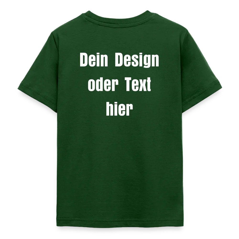 Teenager T-Shirt - personalisierbare Vorder- und Rückseite - Forstgrün 