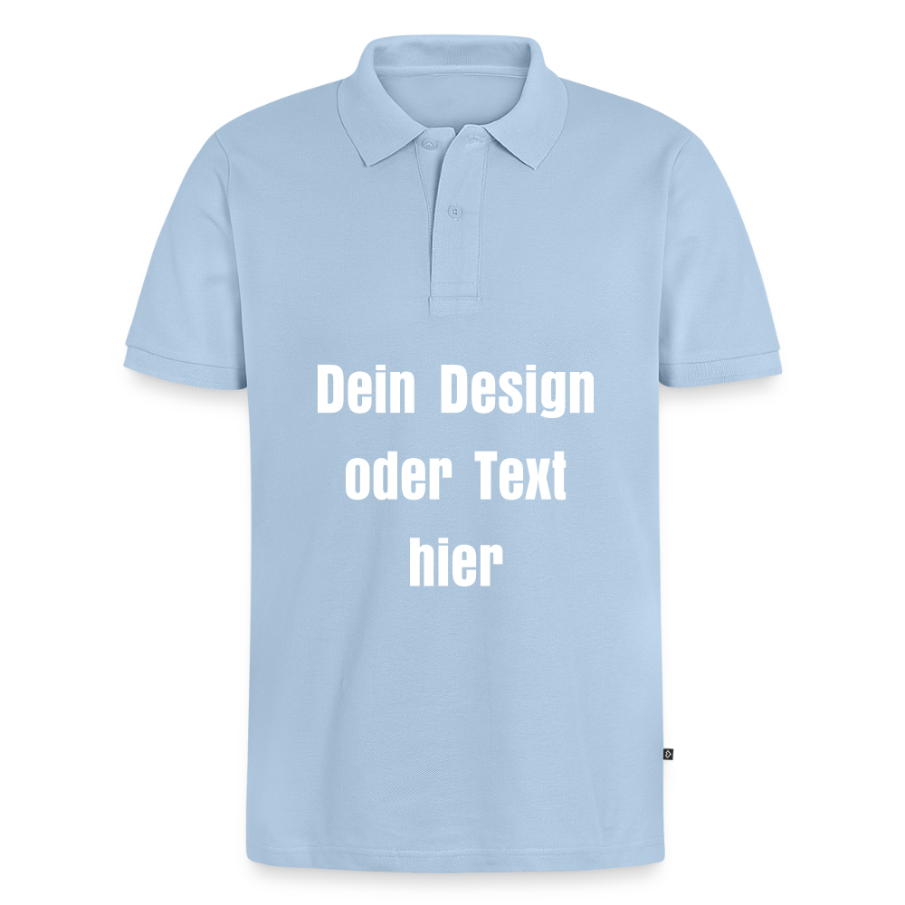 Männer Premium Bio Polo Shirt - personalisierbar - Hellblau