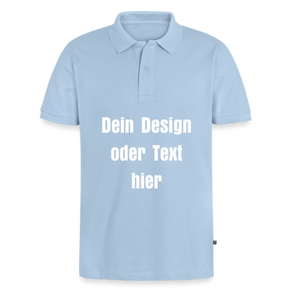 Männer Premium Bio Polo Shirt - personalisierbar - Hellblau