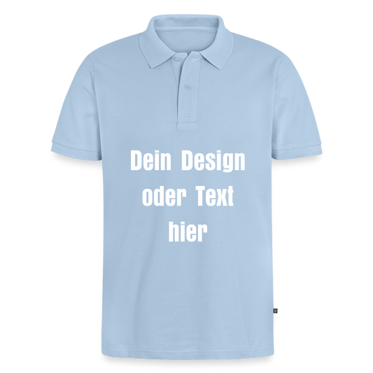 Männer Premium Bio Polo Shirt - personalisierbar - Hellblau