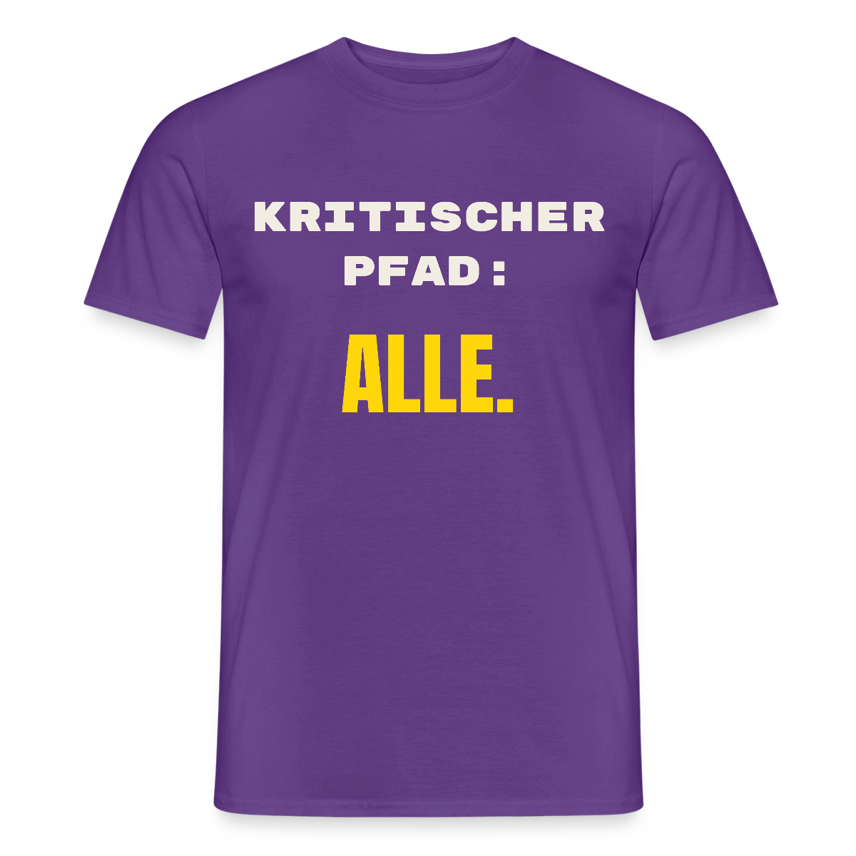 Kritischer Pfad: alle. Motiv-T-Shirt für Männer, Farbe Lila