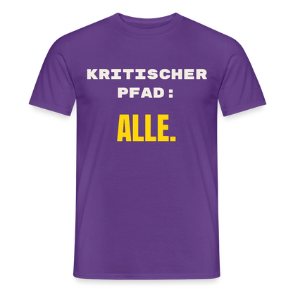 Kritischer Pfad: alle. Motiv-T-Shirt für Männer, Farbe Lila