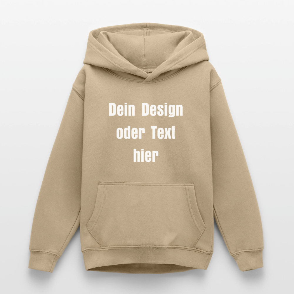 Teenager Hoodie - personalisierbare Vorder- und Rückseite - Sand
