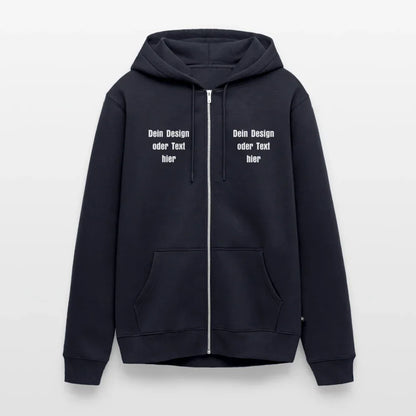 Männer Premium Kapuzenjacke - personalisierbare Vorder- und Rückseite - Navy