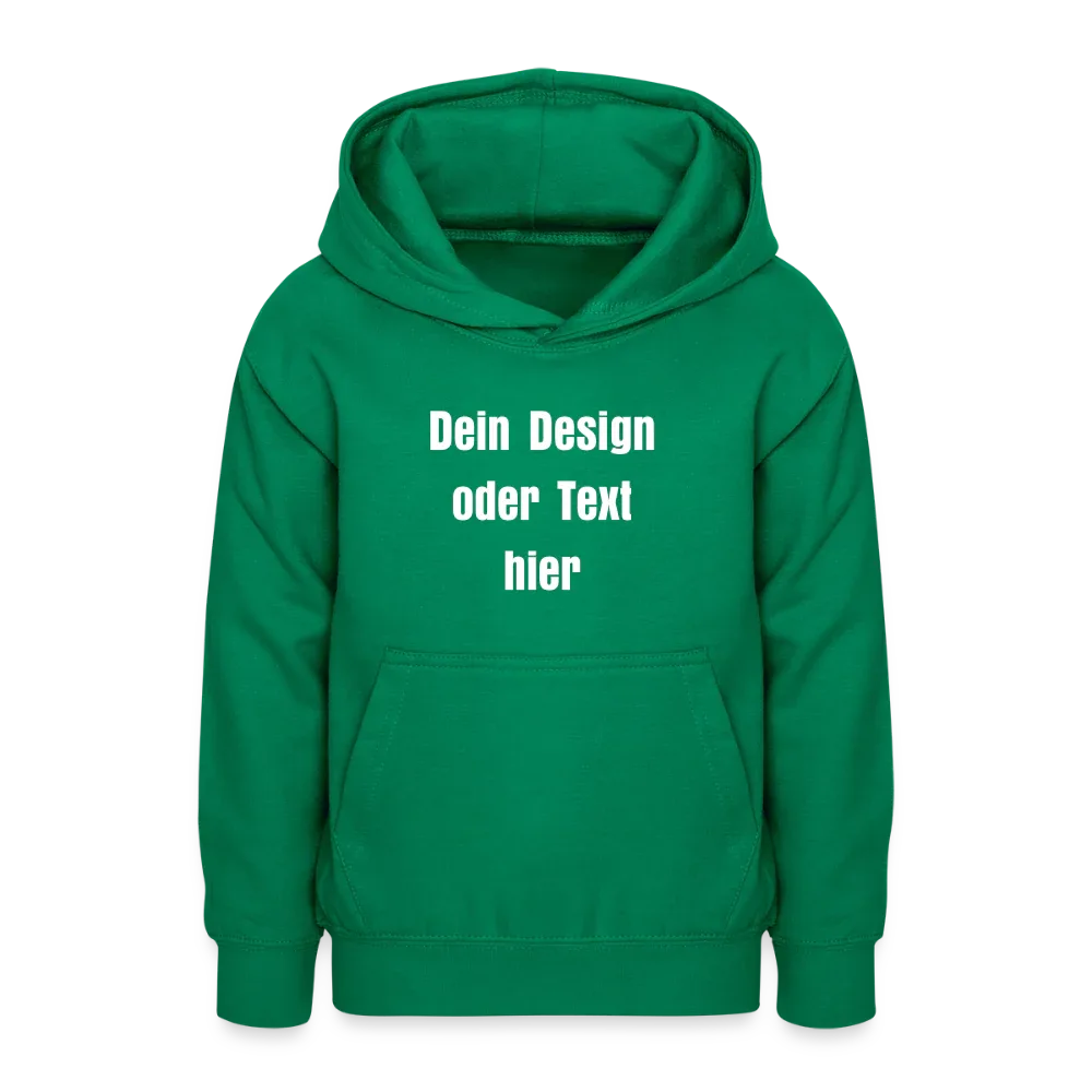 Teenager Hoodie - personalisierbare Vorder- und Rückseite - Kelly Green