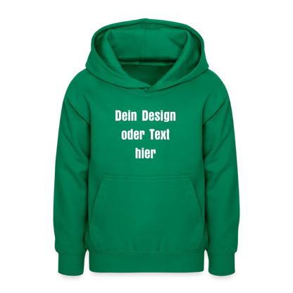 Teenager Hoodie - personalisierbare Vorder- und Rückseite - Kelly Green