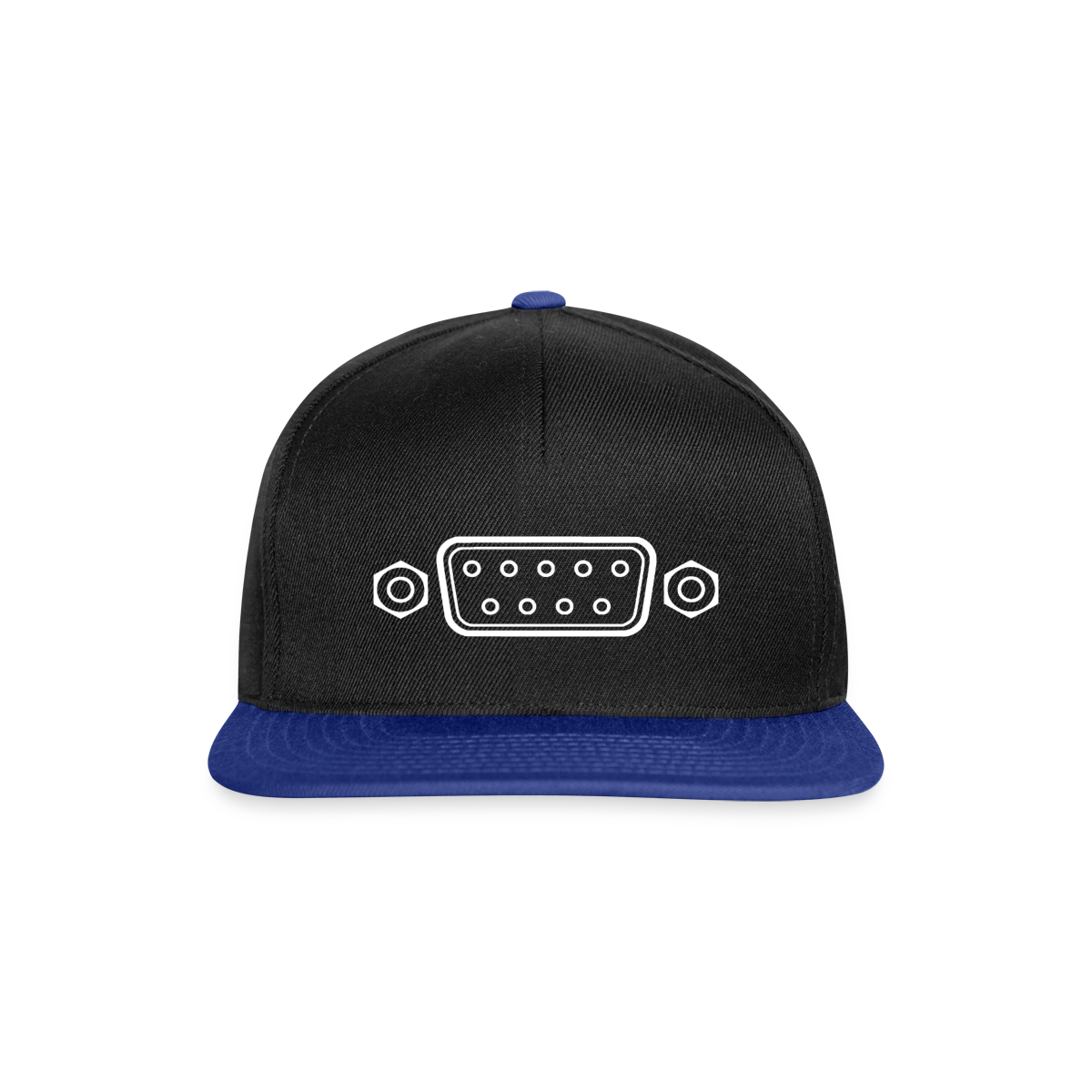 RS-232 Motiv-Snapback-Cap, Farbe Schwarz/Königsblau
