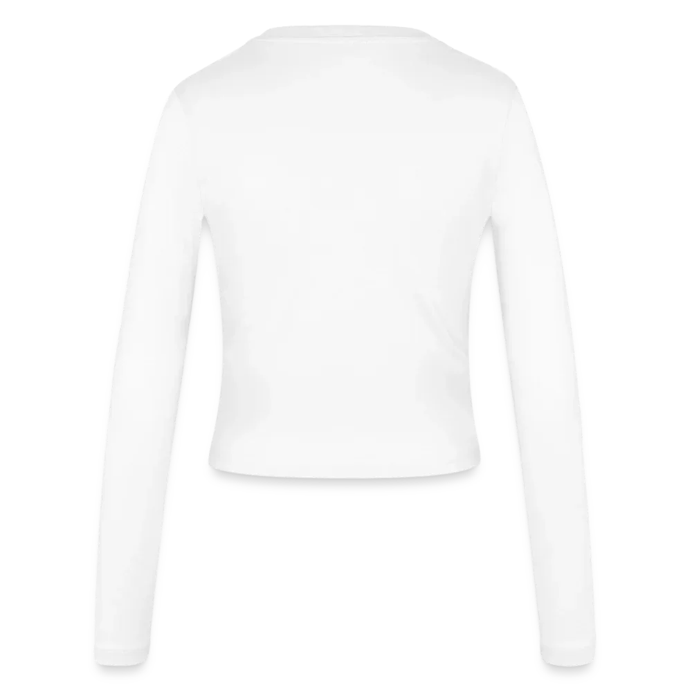 Frauen Slim Fit Langarmshirt - personalisierbare Vorder- und Rückseite - Weiß