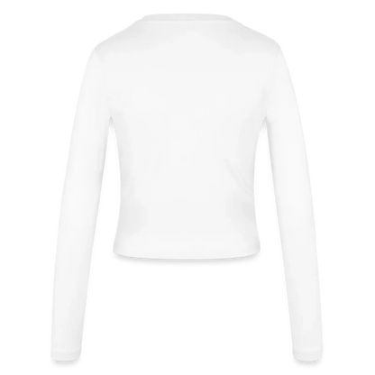 Frauen Slim Fit Langarmshirt - personalisierbare Vorder- und Rückseite - Weiß