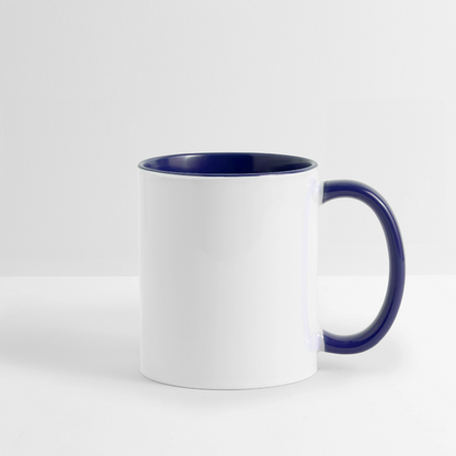 Keramiktasse zweifarbig 325ml - personalisierbar - Weiß/Kobaltblau