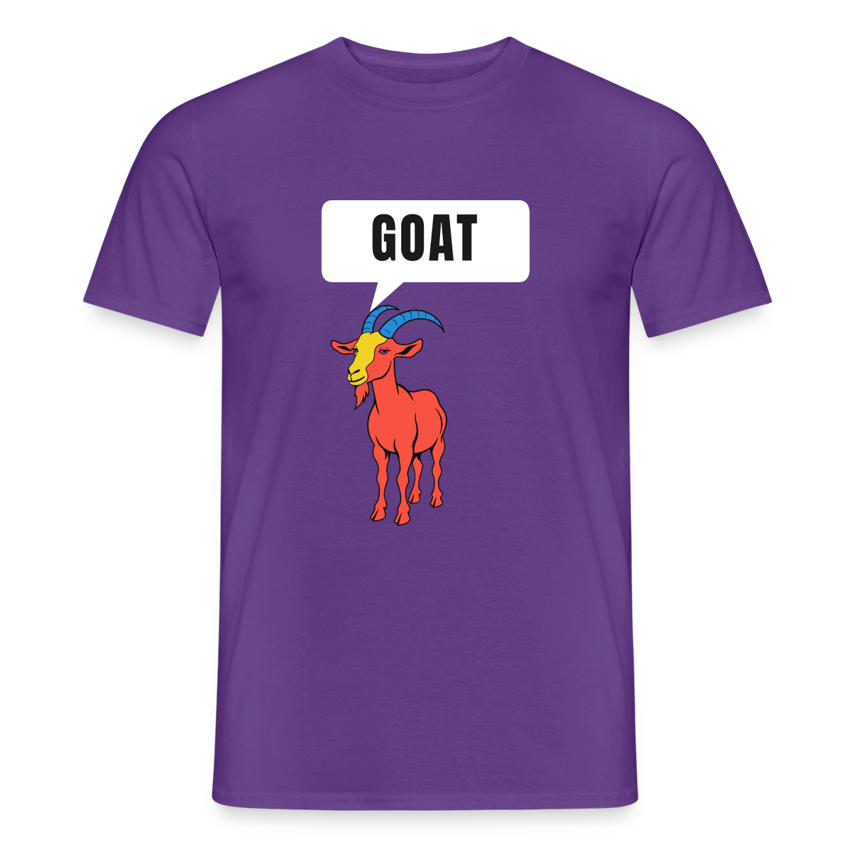 GOAT. Schild-Motiv Motiv-T-Shirt für Männer, Farbe Lila