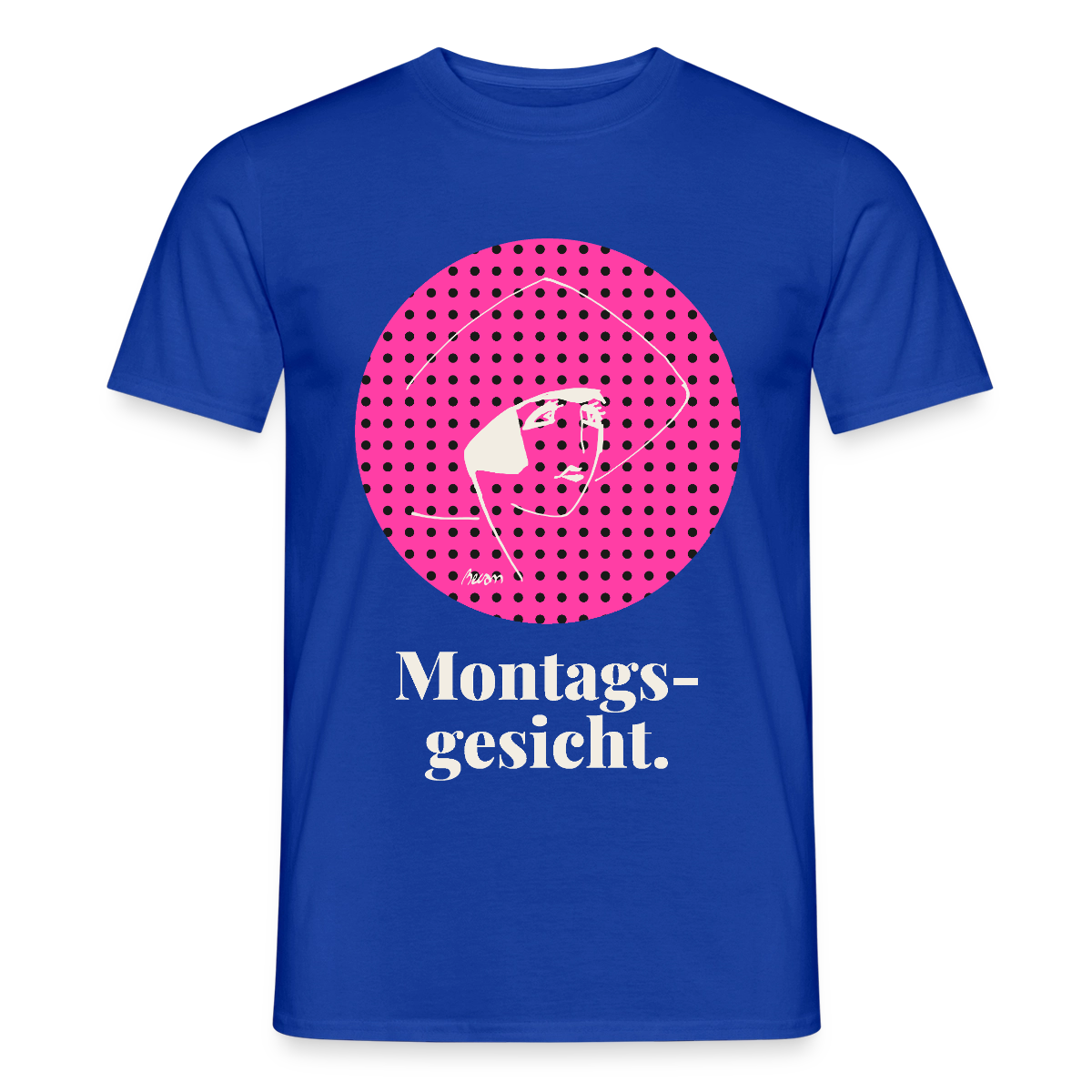 "Montagsgesicht. Art-déco-Motiv" Motiv-T-Shirt für Männer, Farbe Dunkelblau