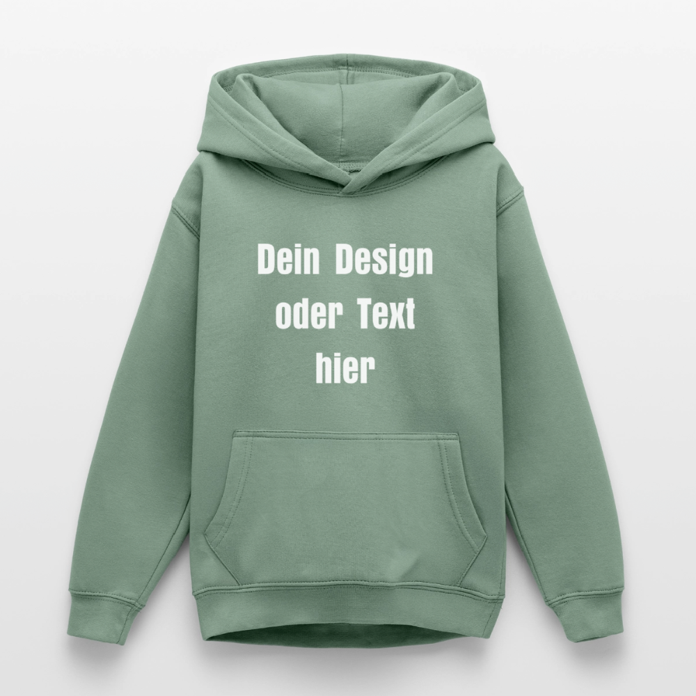 Teenager Hoodie - personalisierbare Vorder- und Rückseite - Graugrün