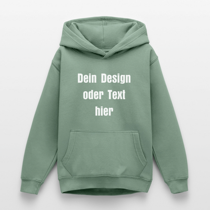 Teenager Hoodie - personalisierbare Vorder- und Rückseite - Graugrün