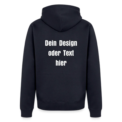 Männer Premium Kapuzenjacke - personalisierbare Vorder- und Rückseite - Navy