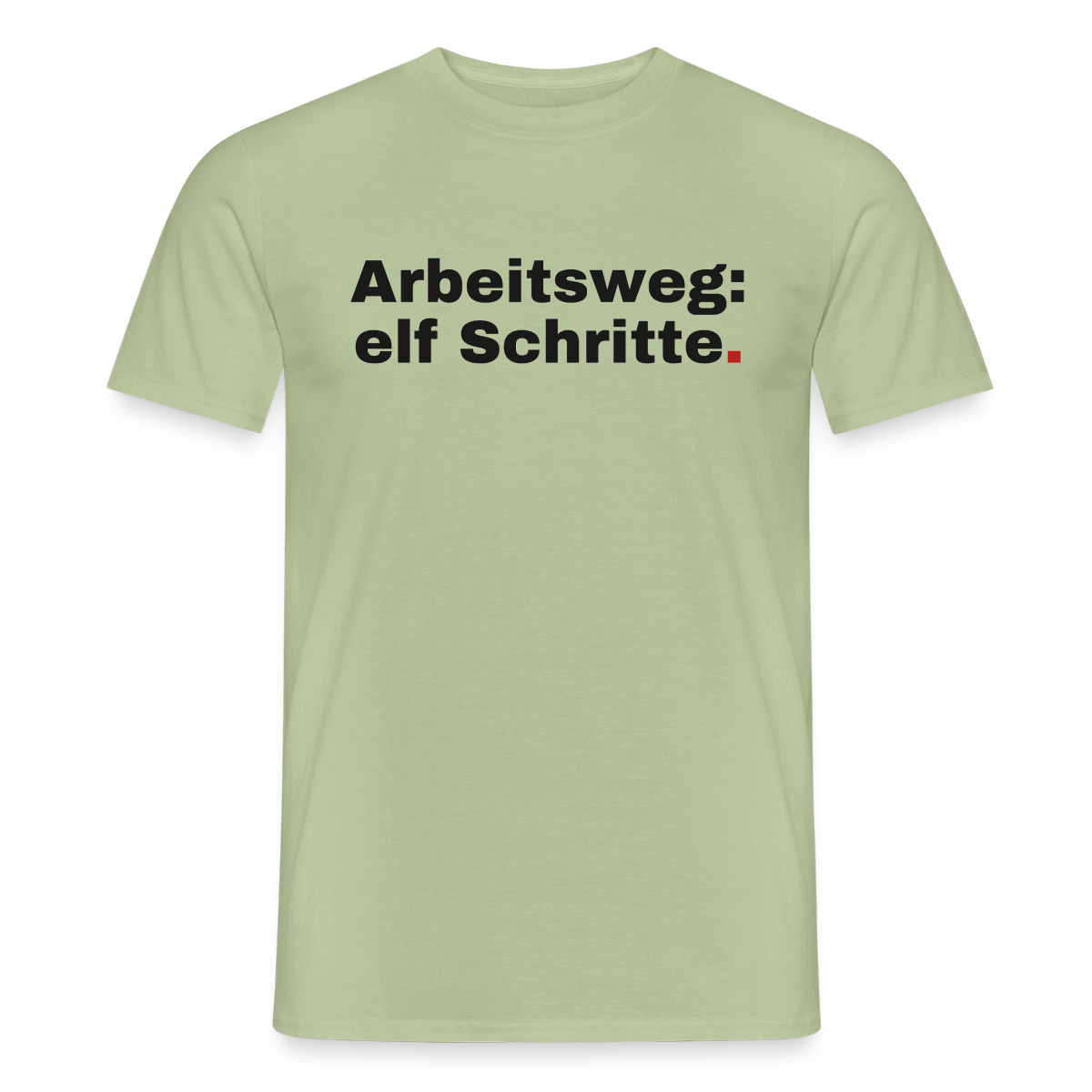 Arbeitsweg: elf Schritte Motiv-T-Shirt für Männer, Farbe Sage