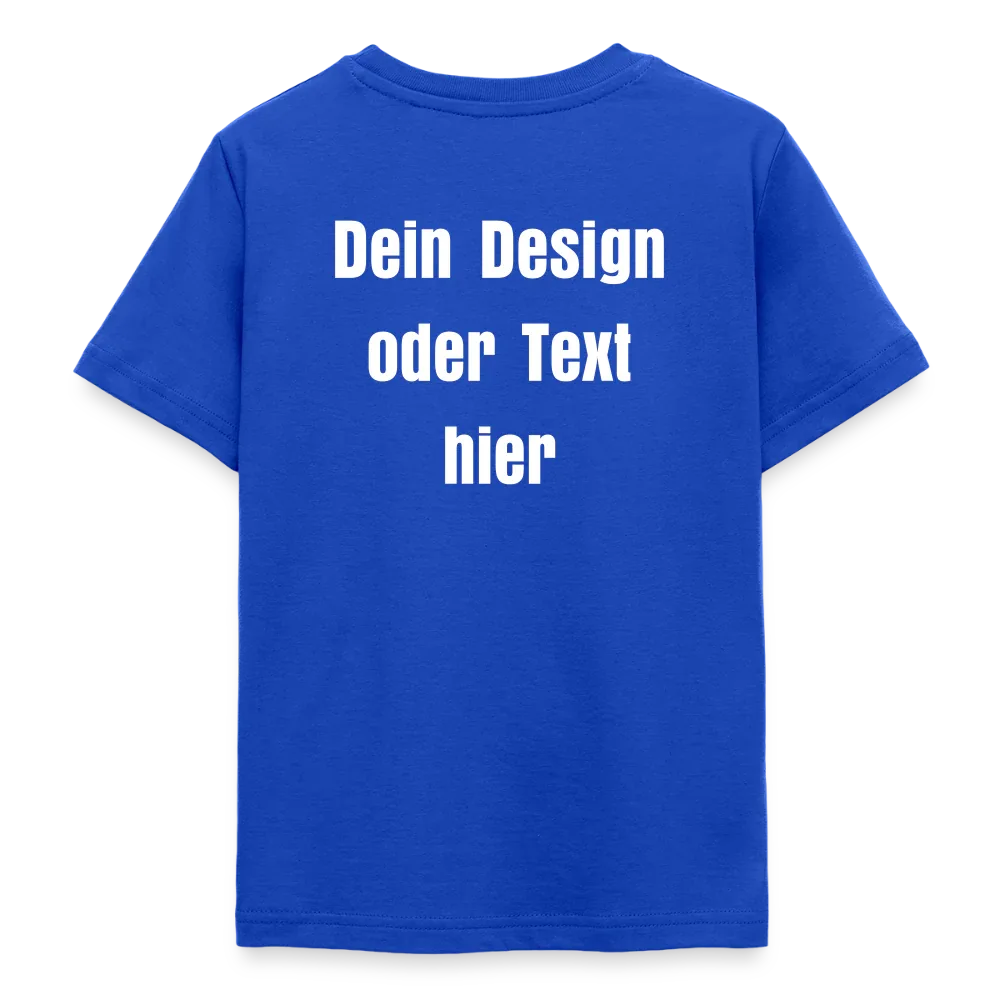 Teenager T-Shirt - personalisierbare Vorder- und Rückseite - Royalblau