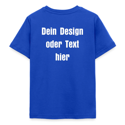Teenager T-Shirt - personalisierbare Vorder- und Rückseite - Royalblau