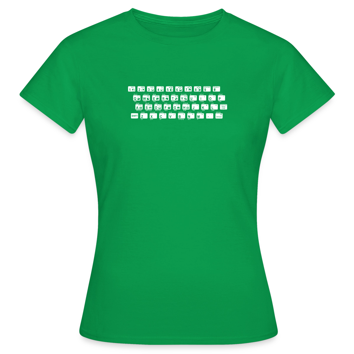 48K ZX Spectrum Motiv-T-Shirt für Frauen, Farbe Kelly Green