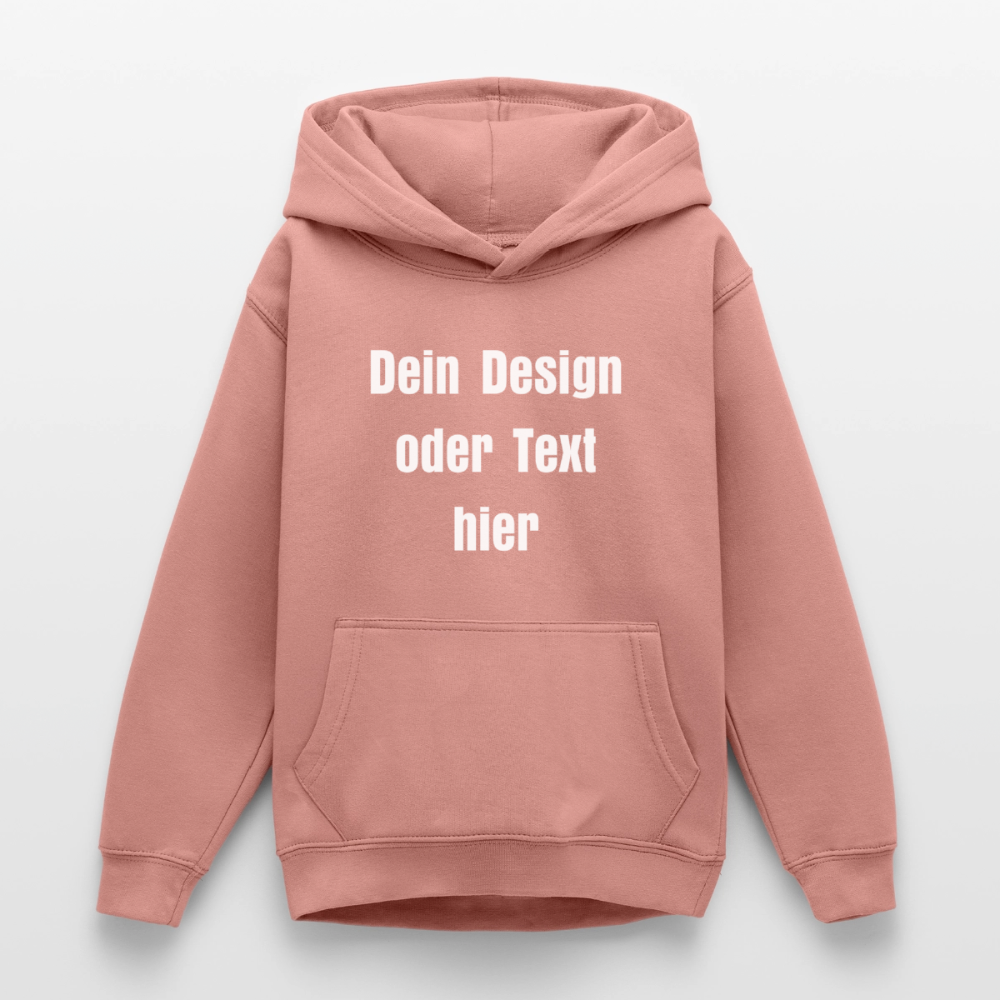 Teenager Hoodie - personalisierbare Vorder- und Rückseite - Altrosa