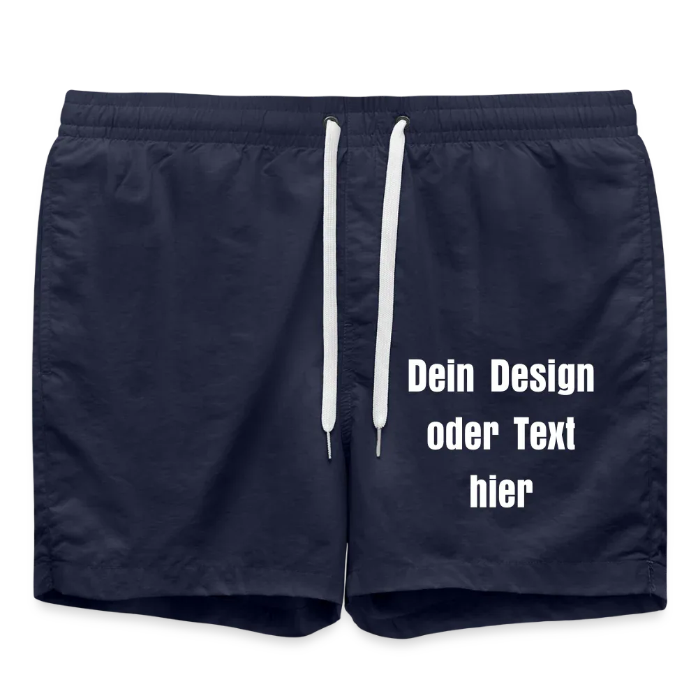 Badeshorts - personalisierbare Vorder- und Rückseite - French Navy