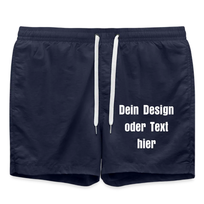 Badeshorts - personalisierbare Vorder- und Rückseite - French Navy