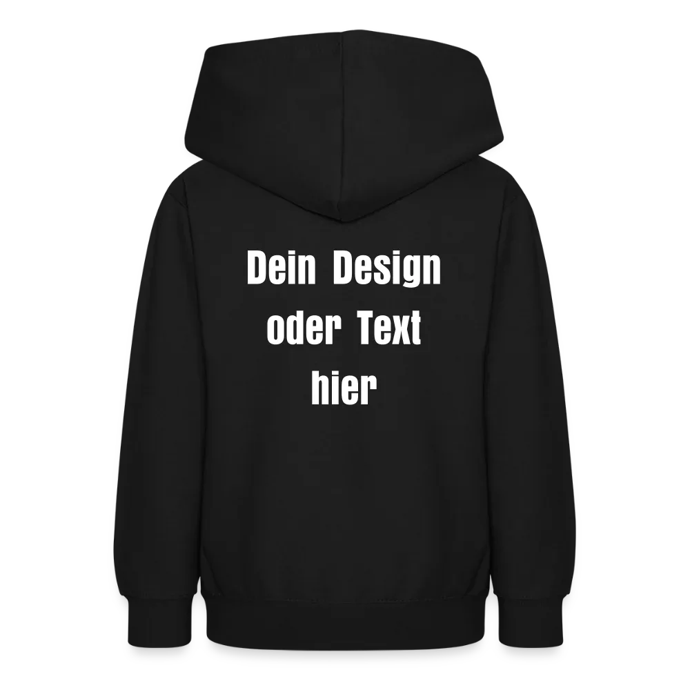 Teenager Hoodie - personalisierbare Vorder- und Rückseite - Schwarz