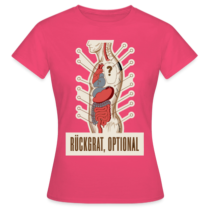Rückgrat, optional. Anatomie-Motiv Motiv-T-Shirt für Frauen, Farbe Azalea