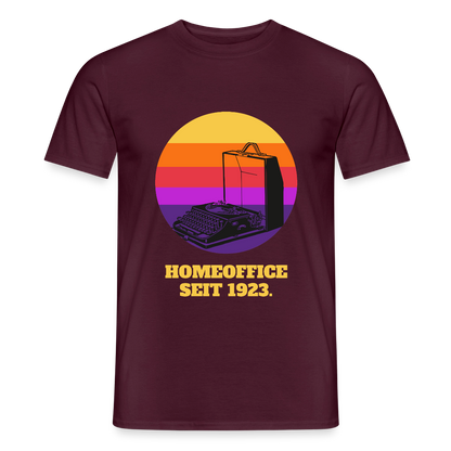 Homeoffice seit 1923 Motiv-T-Shirt für Männer, Farbe Ziegelrot