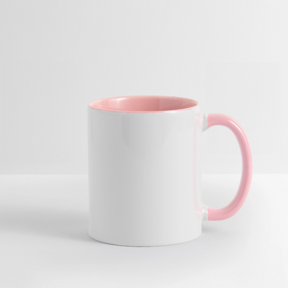 Keramiktasse zweifarbig 325ml - personalisierbar - Weiß/Pink