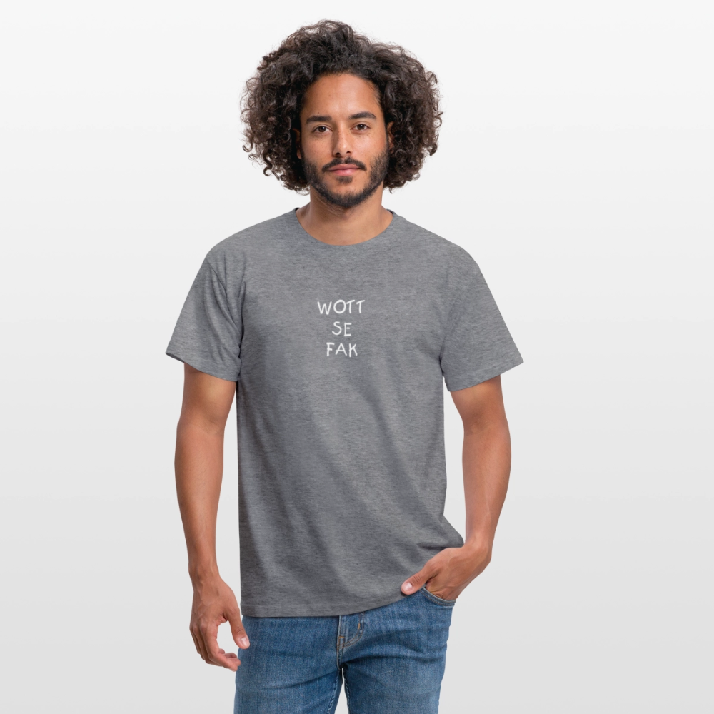 "WOTT SE FAK" Motiv-T-Shirt für Männer - Graphit meliert