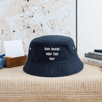 Bucket Hat Baumwolle - personalisierbar - Navy
