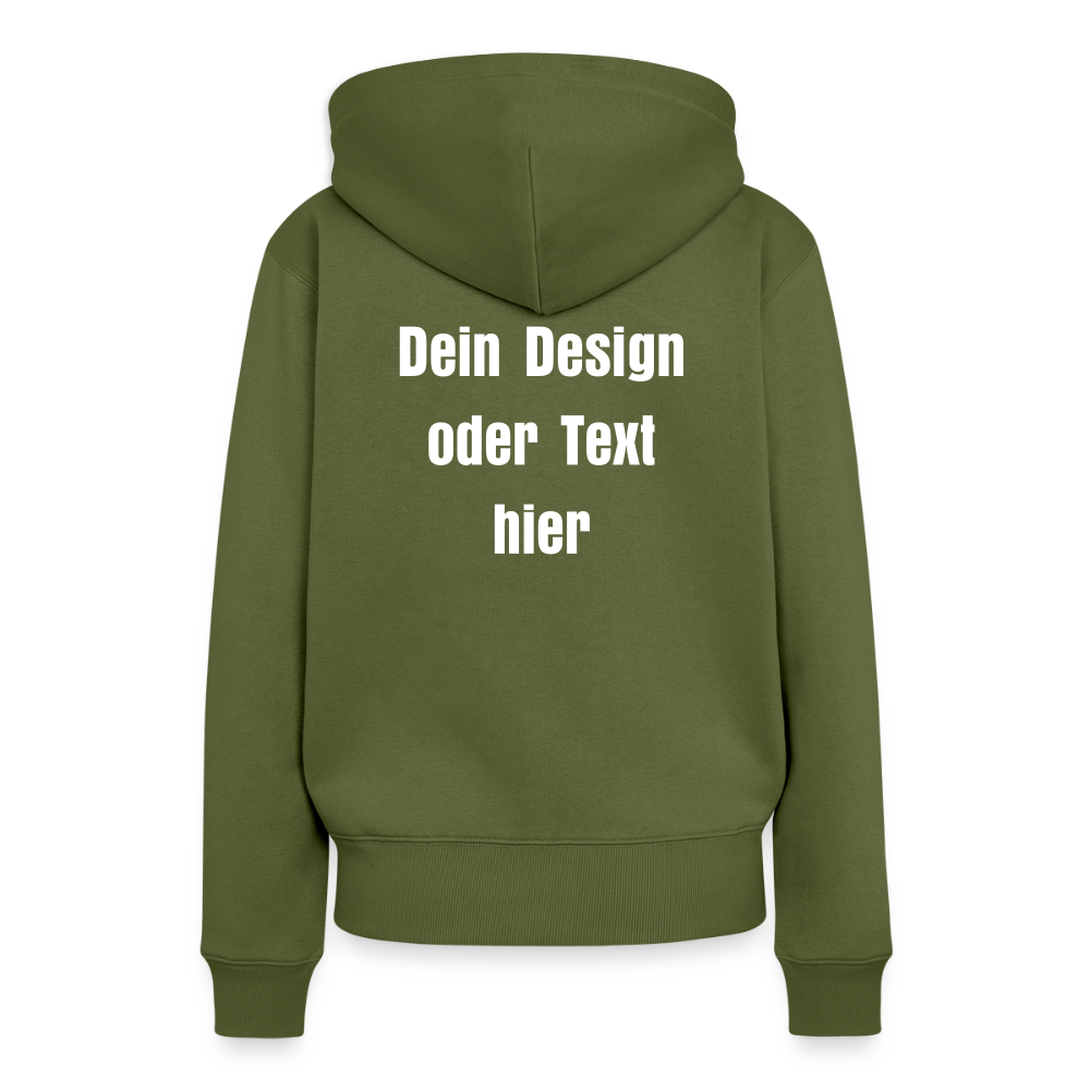 Frauen Premium Hoodie - personalisierbare Vorder- und Rückseite - Khaki